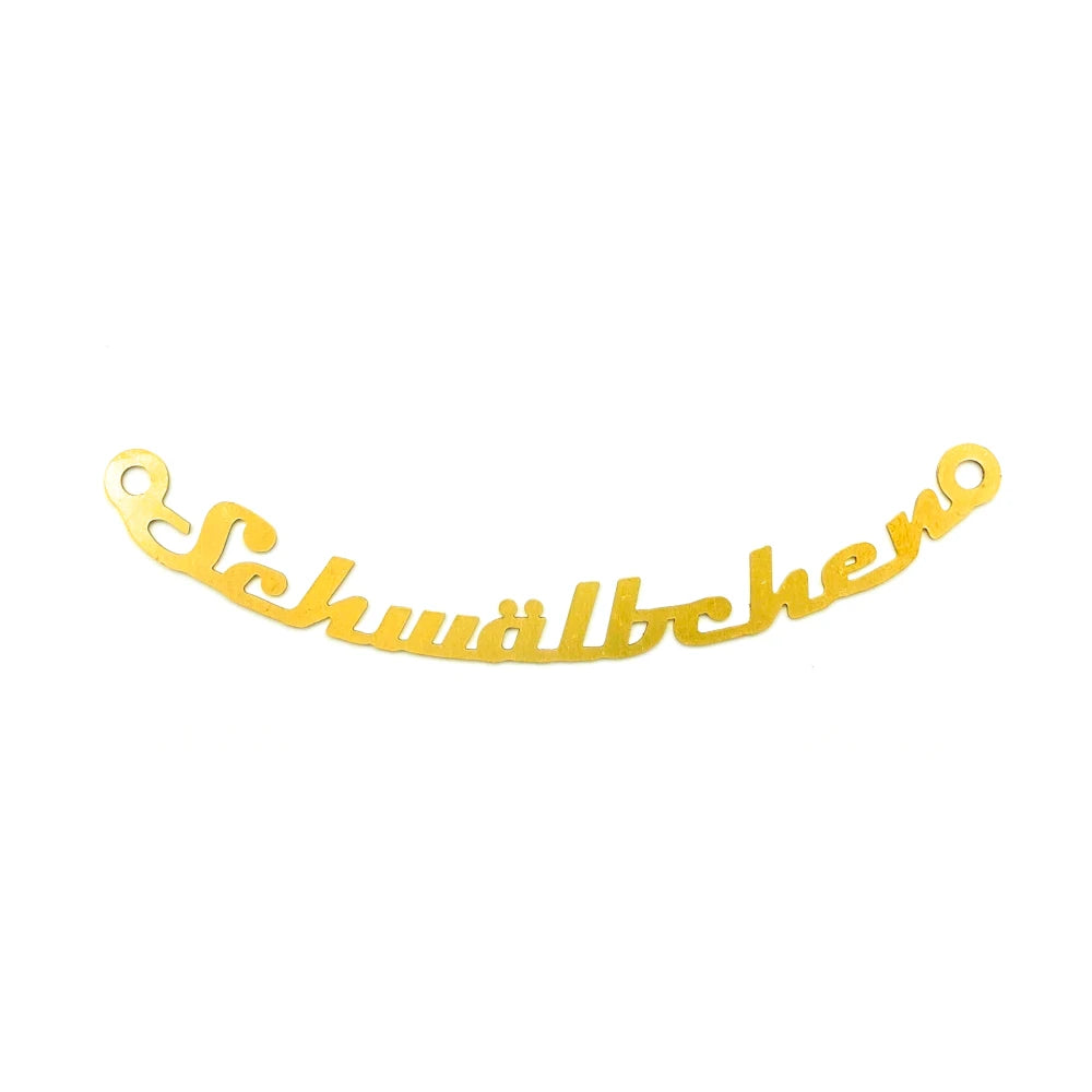 Armaturenblech Schriftzug aus Messing